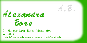 alexandra bors business card